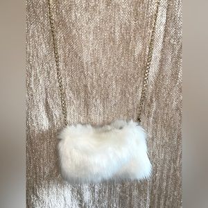 Fluffy White Shoulder Bag
